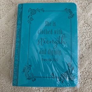 Turquoise Bible Verse Lux Leather Journal